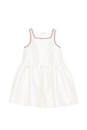 white polyester dress SIMONETTA KIDS | SY1B02S0251102RS